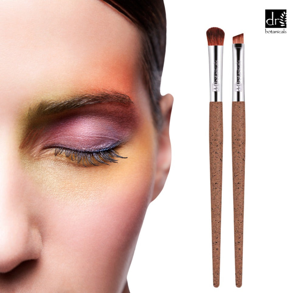 PO2DB394 Dr Botanicals Coffee Ground Set Of 2 Eye Brushes Twin Value Savings Pack