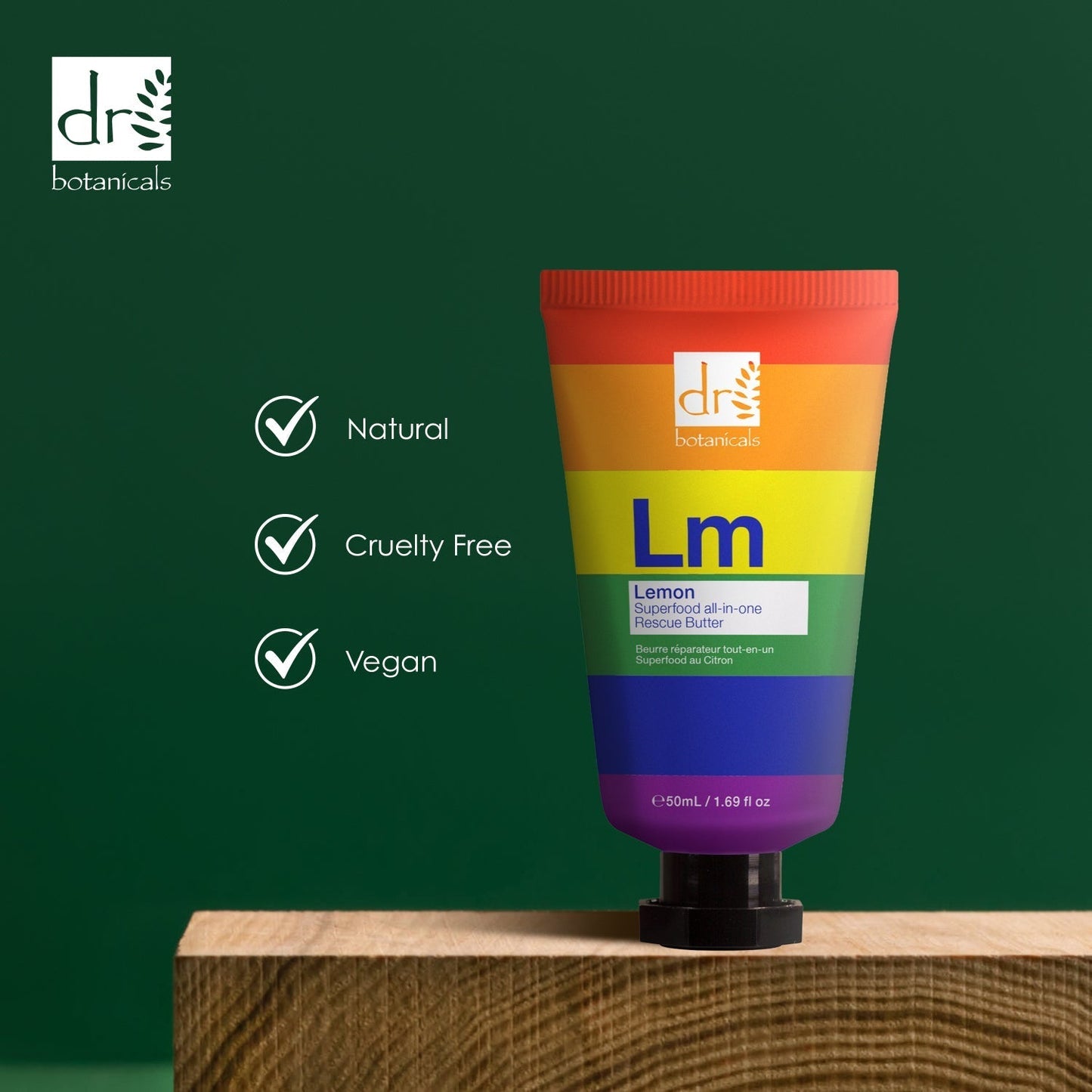 RDB110 Dr Botanicals Pride Edition Lemon Superfood All-In-One Rescue Butter 50ml