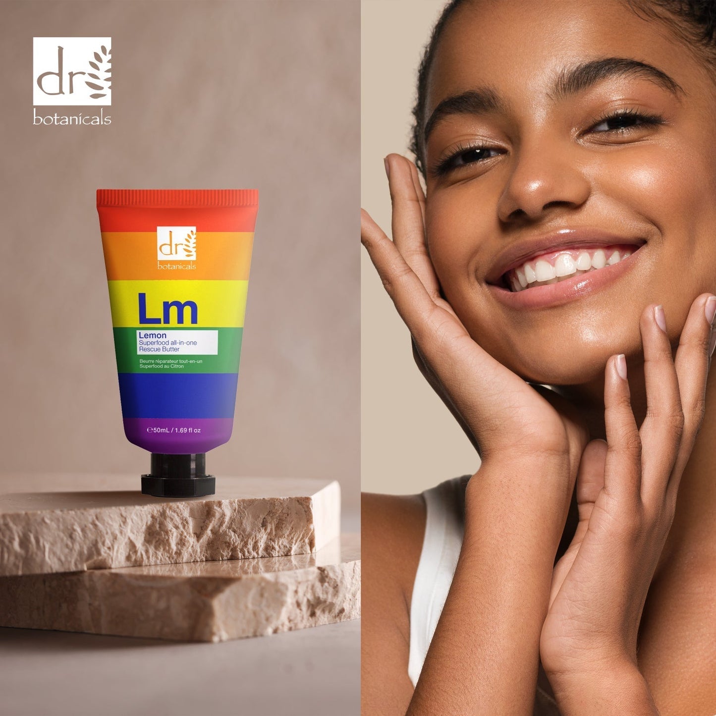 RDB110 Dr Botanicals Pride Edition Lemon Superfood All-In-One Rescue Butter 50ml