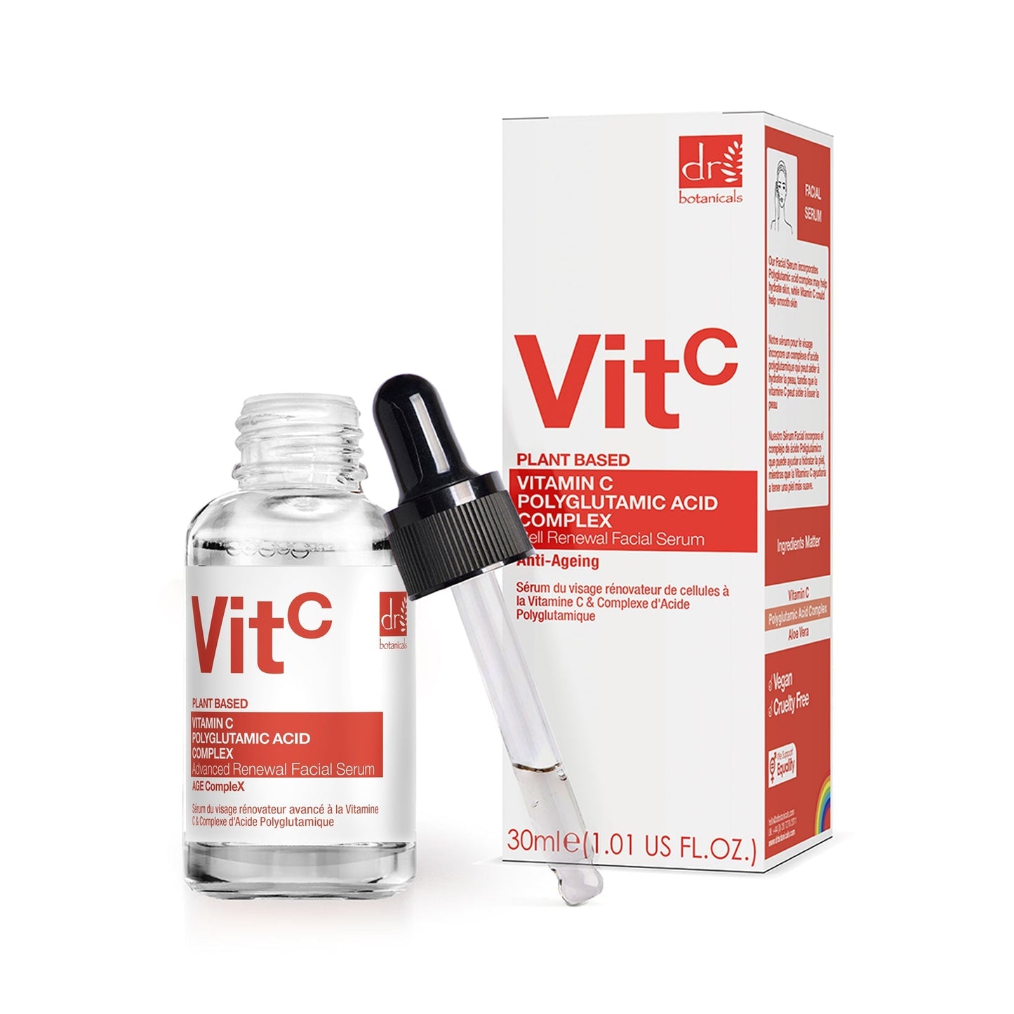 RDB525 Dr Botanicals Vitamin C 3% & Polyglutamic Acid Complex 1% & Brightening Facial Serum 30ml