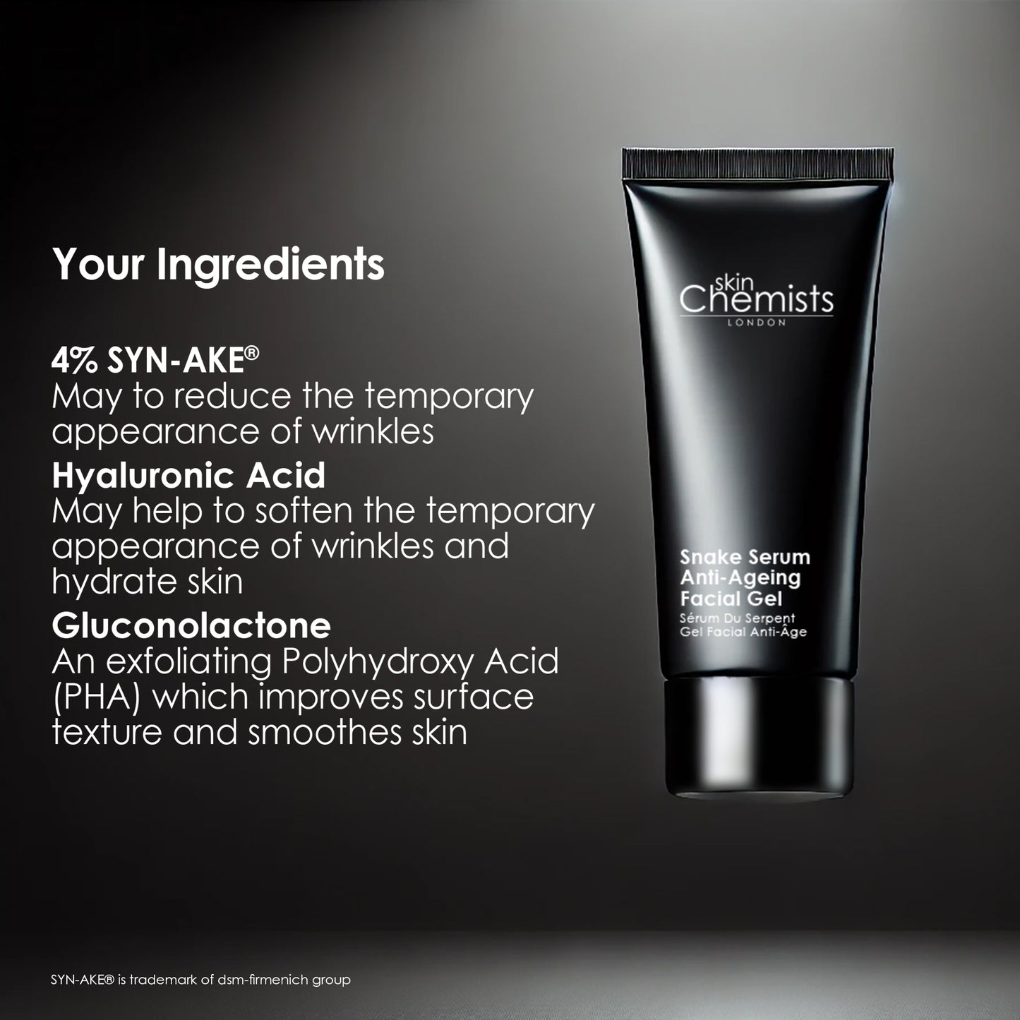 skinChemists Snake Serum Anti-Ageing Facial Gel 30ml