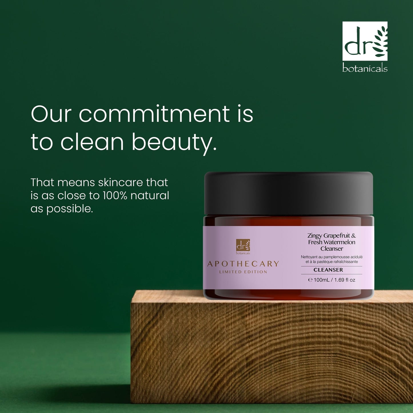 DB294 Dr Botanicals Zingy Grapefruit & Fresh Watermelon Cleanser 100ml