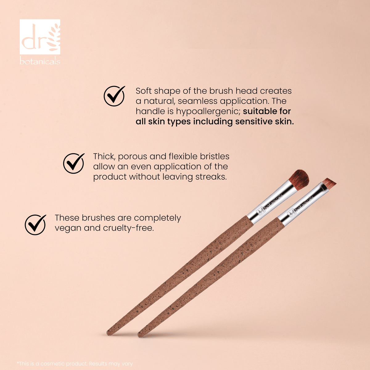 DB394 Dr Botanicals Coffee Ground Set Of 2 Eye Brushes
