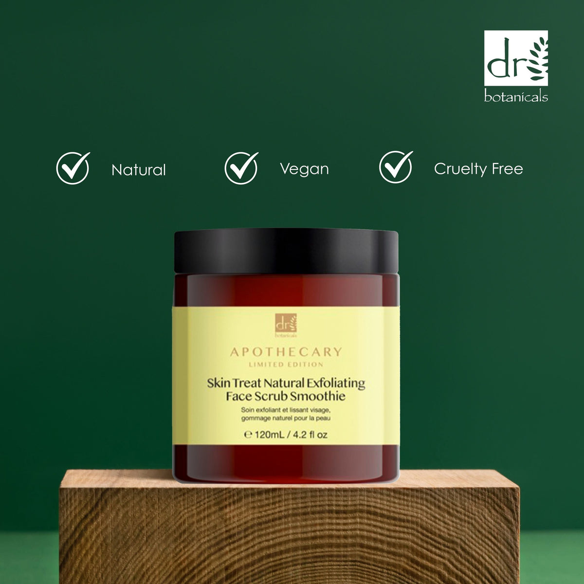 DB402 Dr Botanicals Skin Treat Natural Exfoliating Face Scrub Smoothie 120ml