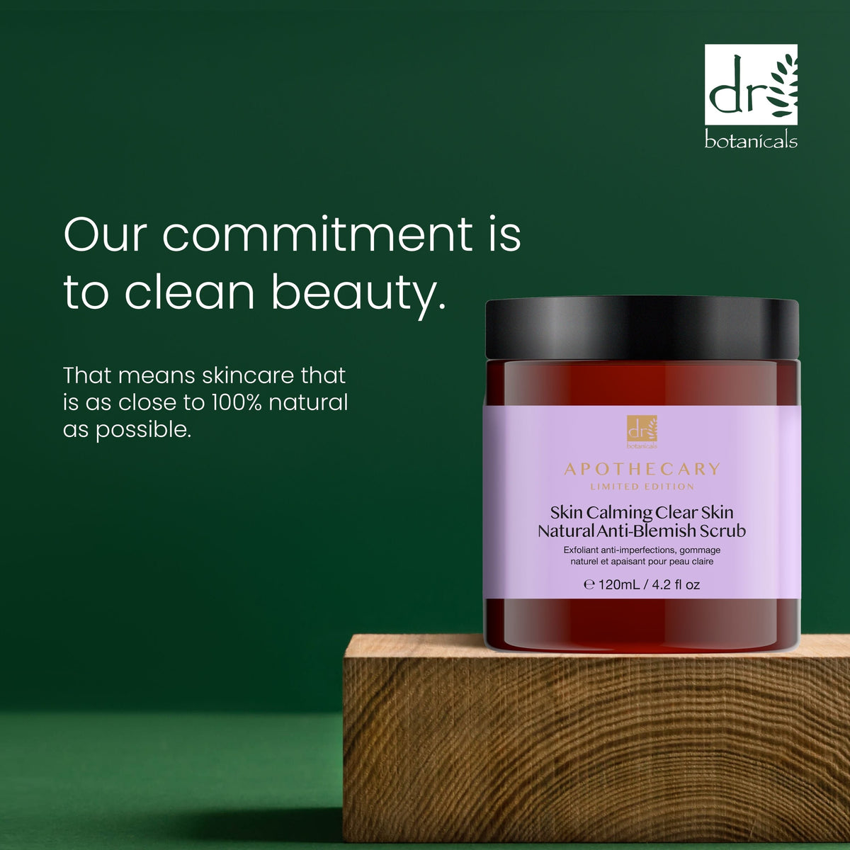 DB403 Dr Botanicals Skin Calming Clear Skin Natural Anti-Blemish Scrub 120ml