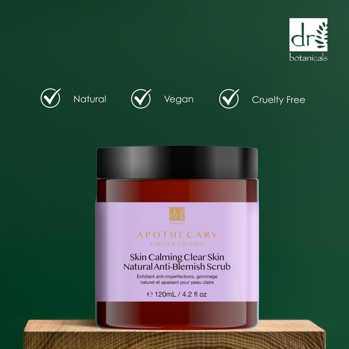 DB403 Dr Botanicals Skin Calming Clear Skin Natural Anti-Blemish Scrub 120ml