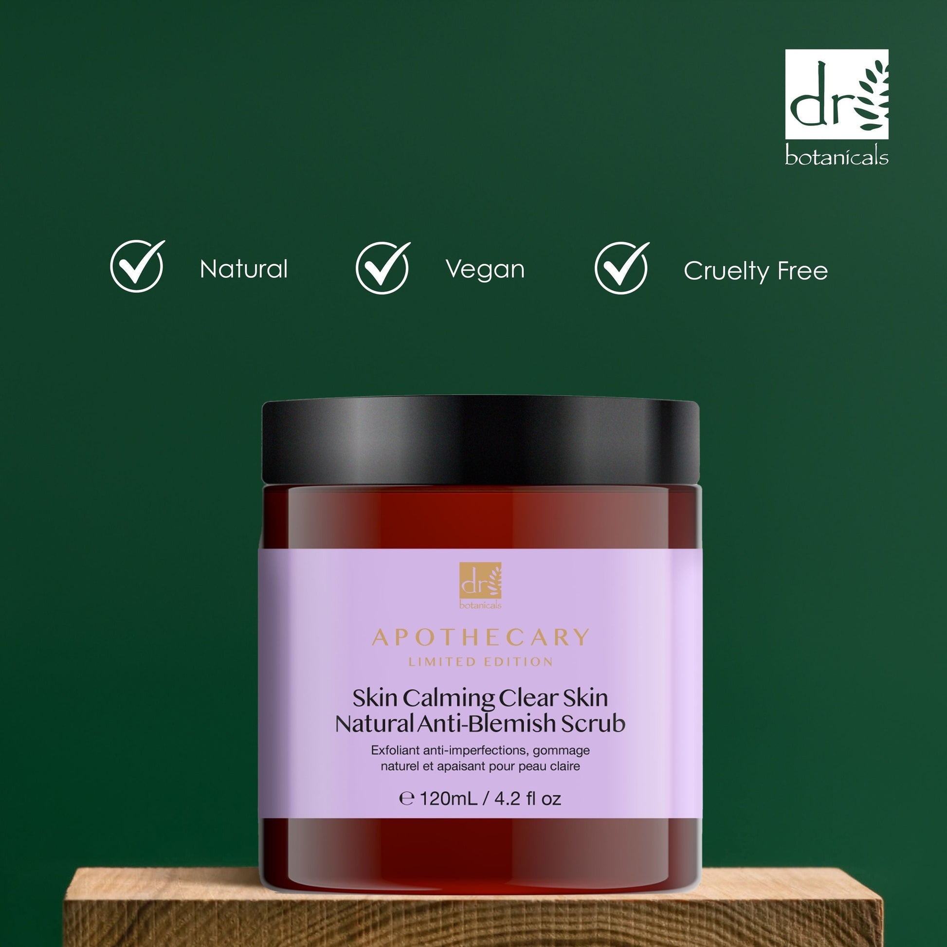 DB403 Dr Botanicals Skin Calming Clear Skin Natural Anti-Blemish Scrub 120ml