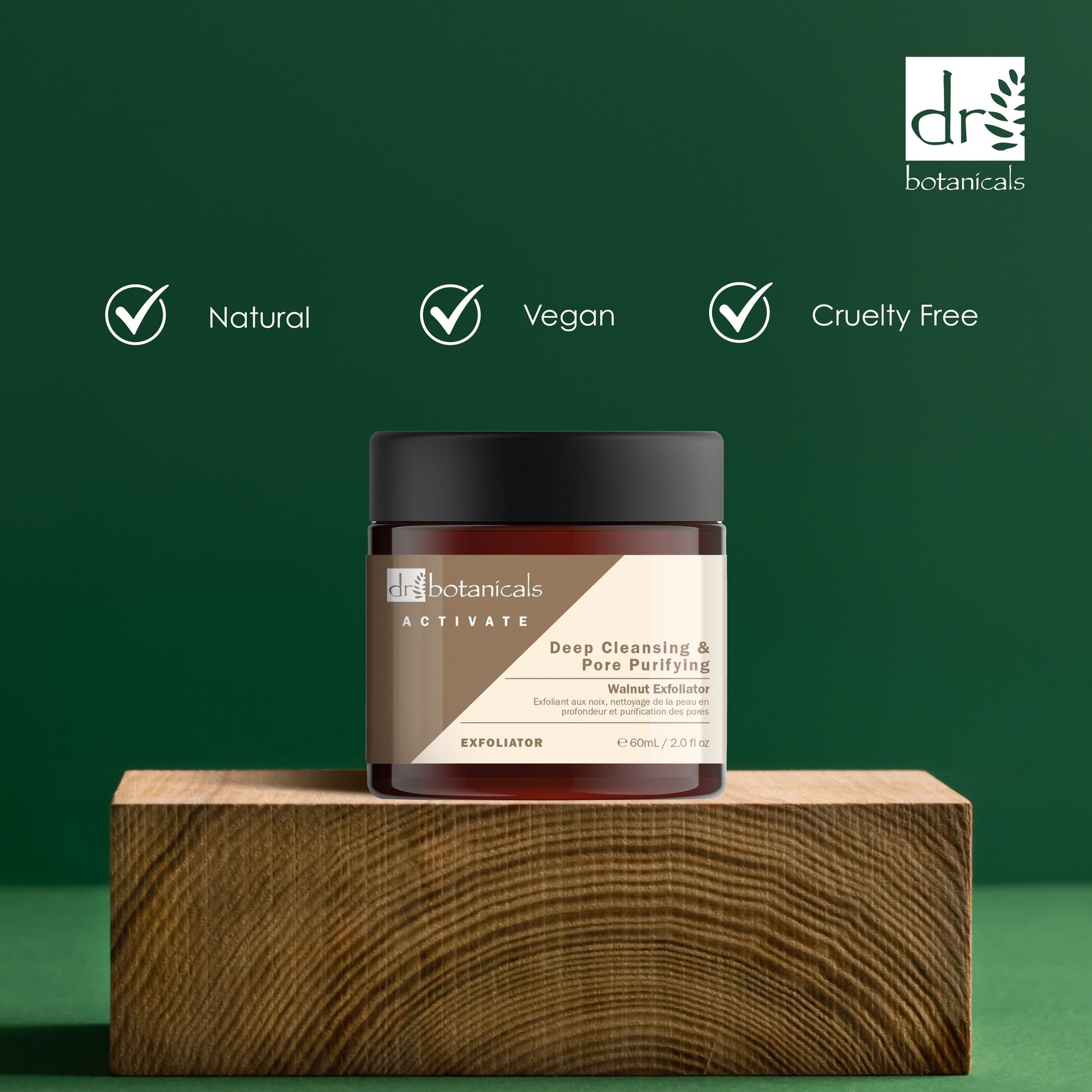DB435 Dr Botanicals Activate Deep Cleansing & Pore Purifying Walnut Exfoliator 60ml