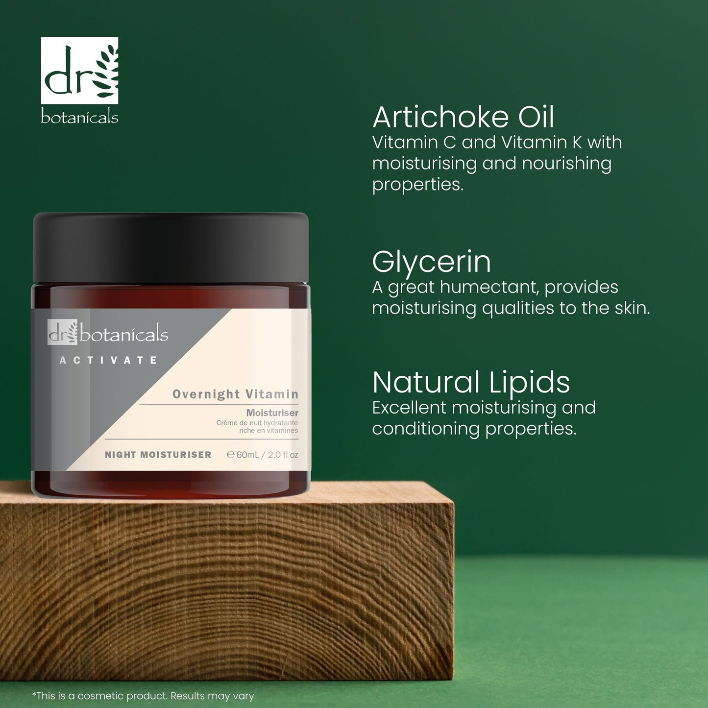 DB437 Dr Botanicals Activate Overnight Vitamin Moisturiser 60ml