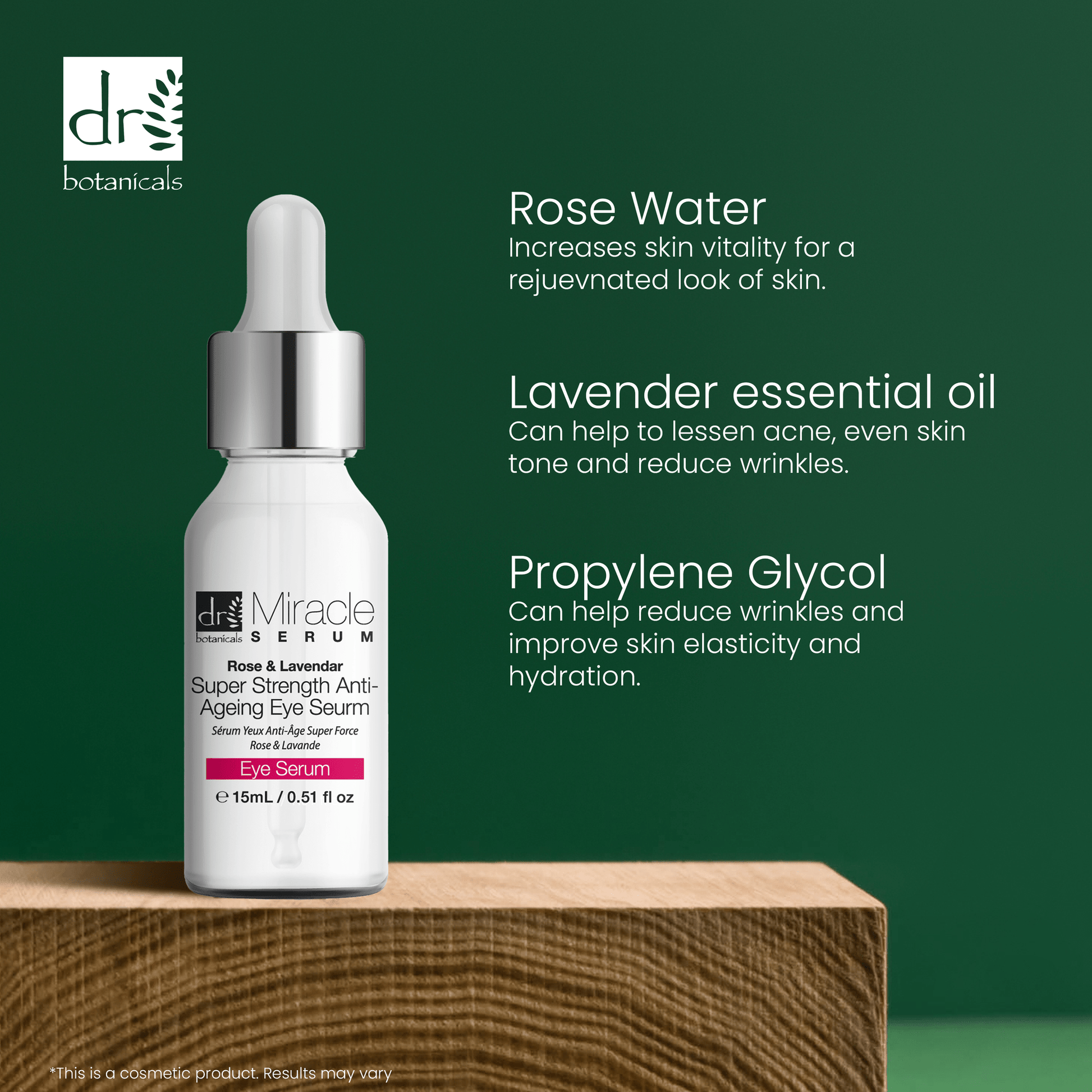 DB485 Dr Botanicals Unique Treatments Rose & Lavender Super Strength Anti-Ageing Eye Serum 15ml