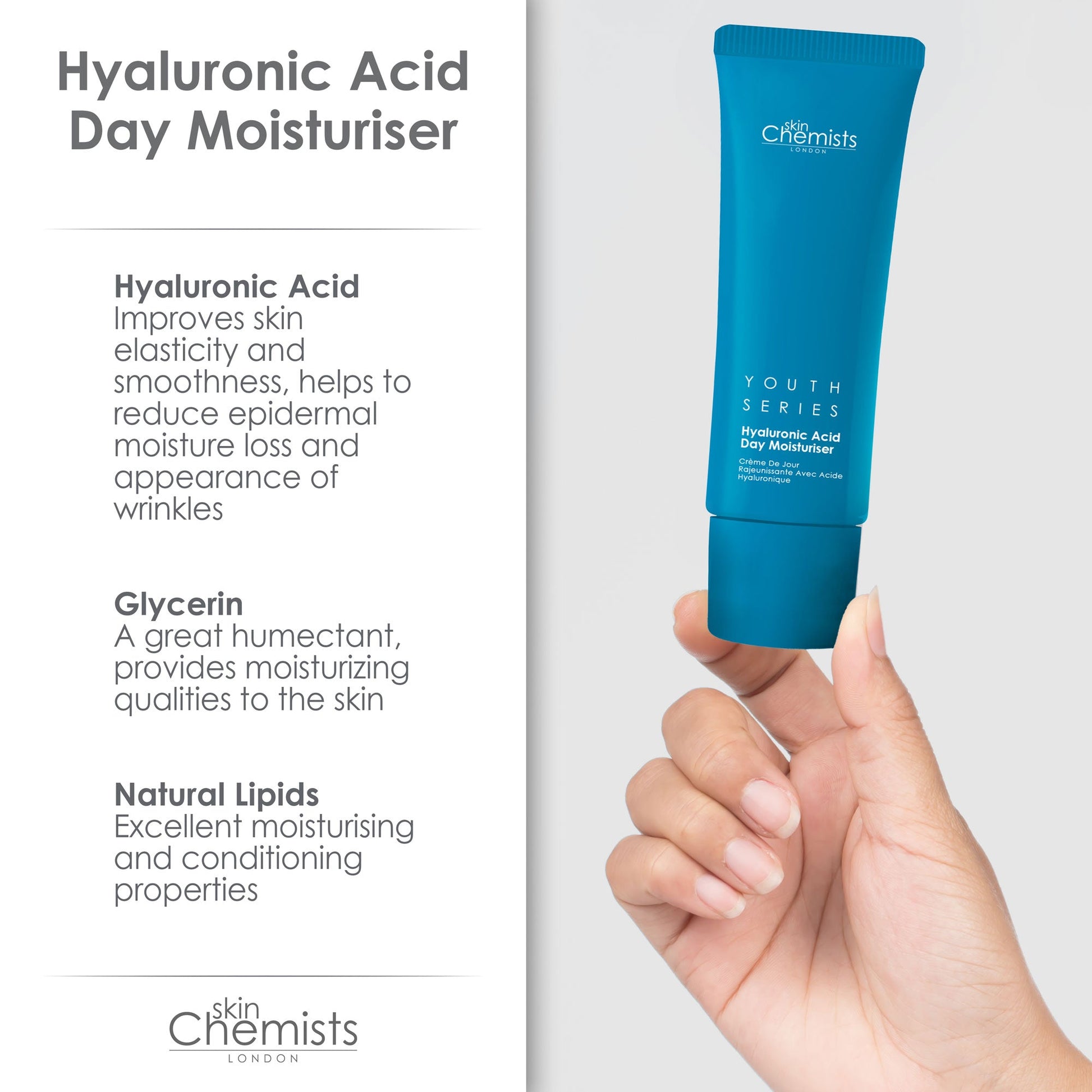HSC003 skinChemists Youth Series 1% Hyaluronic Acid Day Moisturiser 50ml