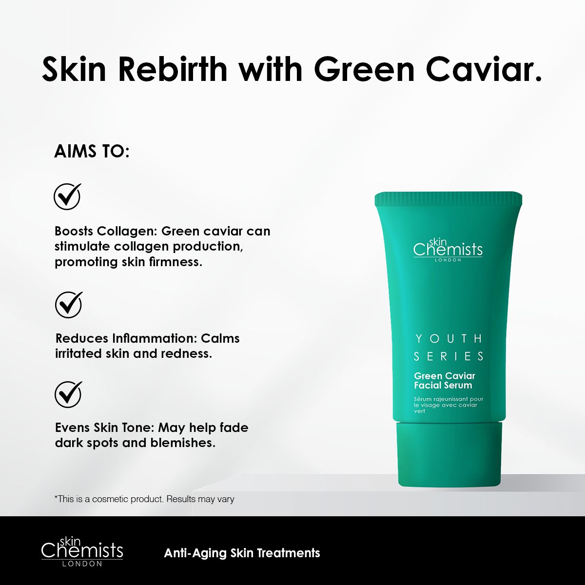 HSC012 skinChemists Youth Series Green Caviar Facial Serum 30ml