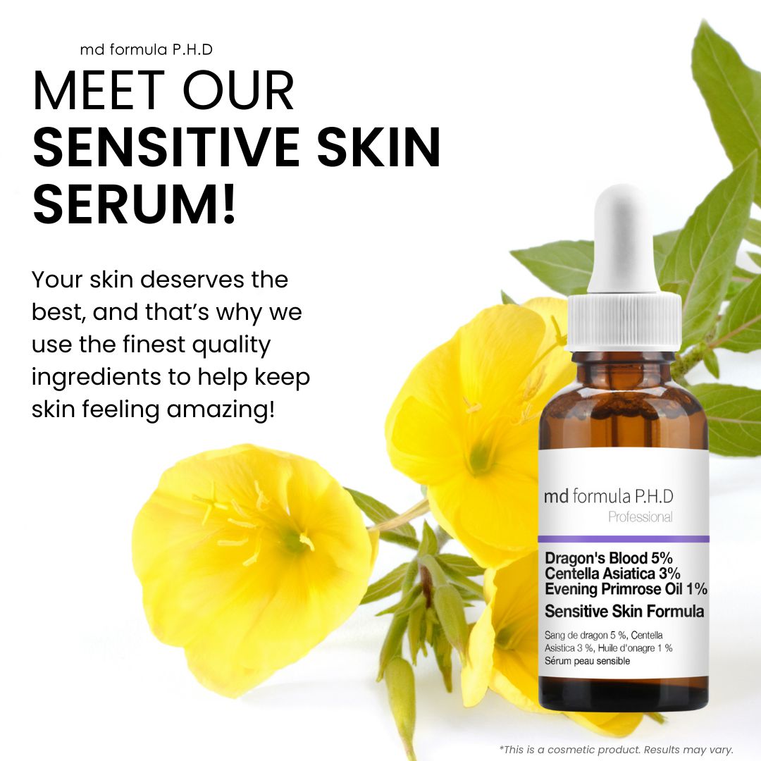 MD030 MD Formula Sensitive Skin Serum Dragon's Blood 5%, Centella Asiatica 3%, Evening Primrose Oil 1% 30ml