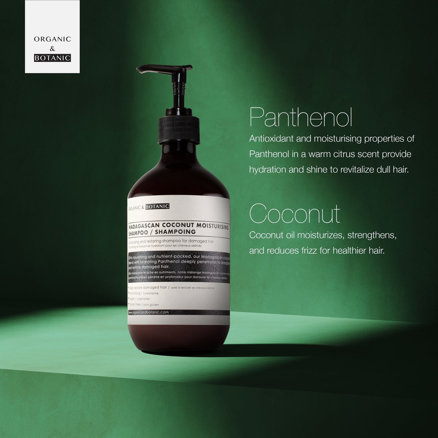OB069 Organic & Botanic Madagascan Coconut Moisturising Shampoo 500ml
