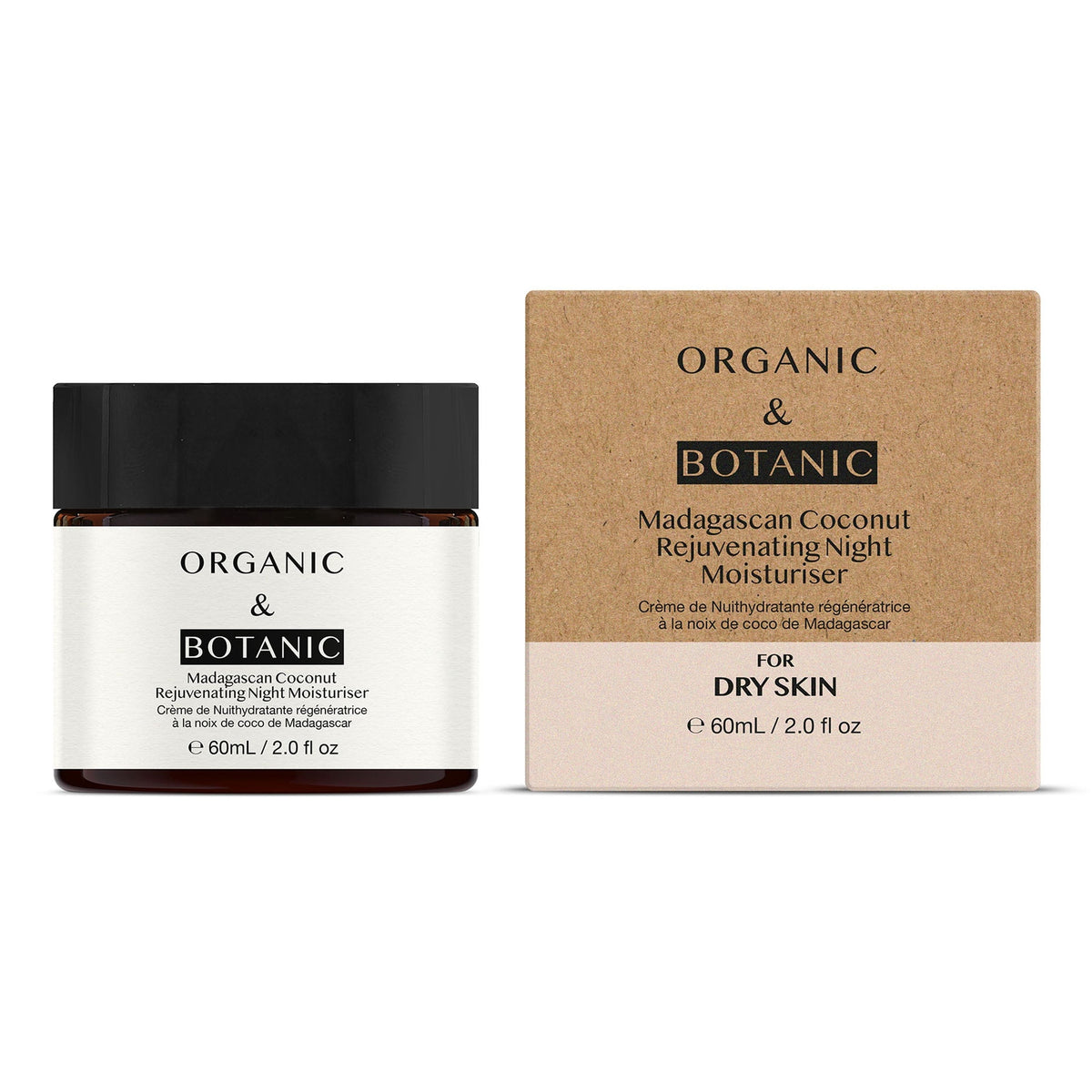 OB092 Organic & Botanic Madagascan Coconut Rejuvenating Night Moisturiser 60ml