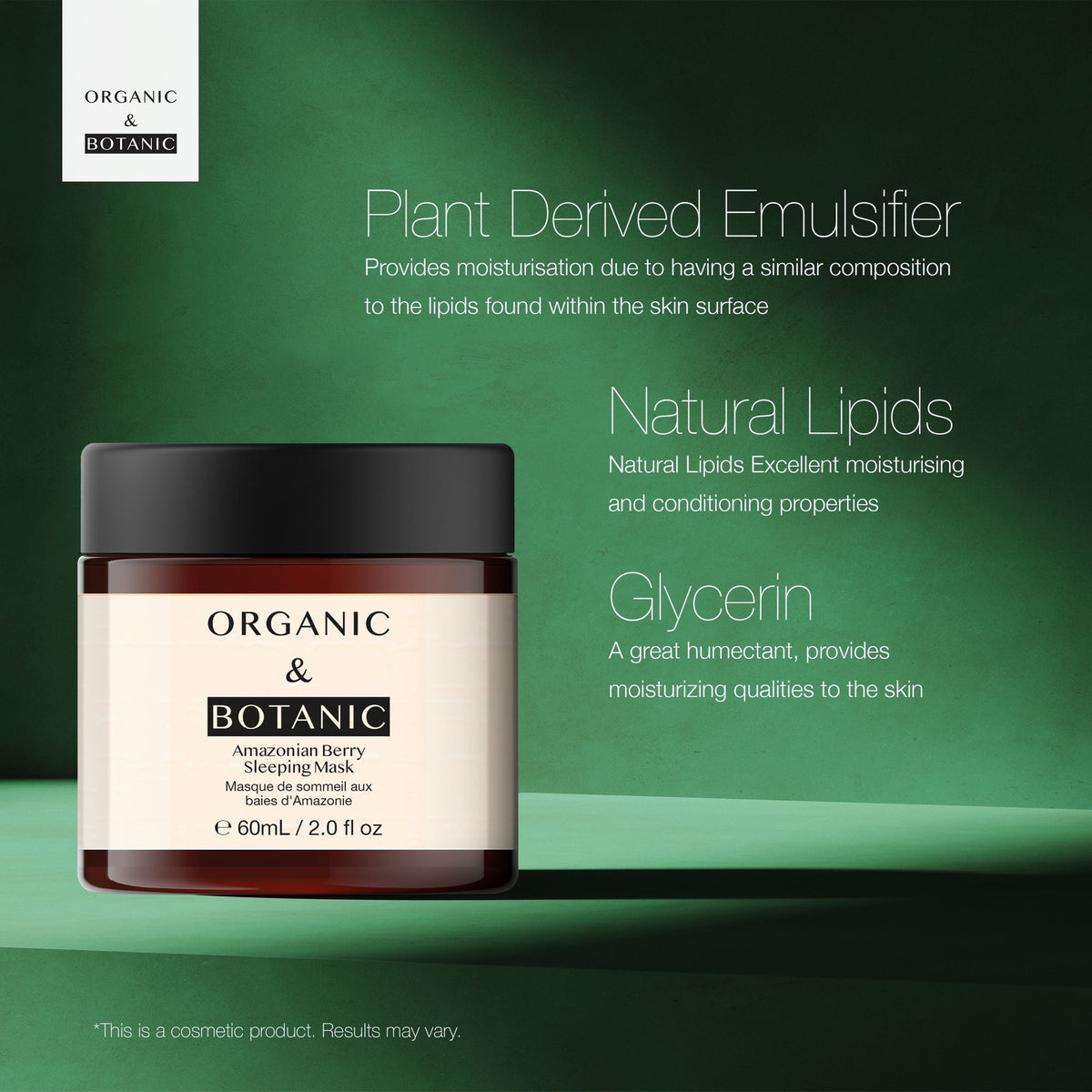 OB100 Organic & Botanic Amazonian Berry Sleeping Mask 60ml