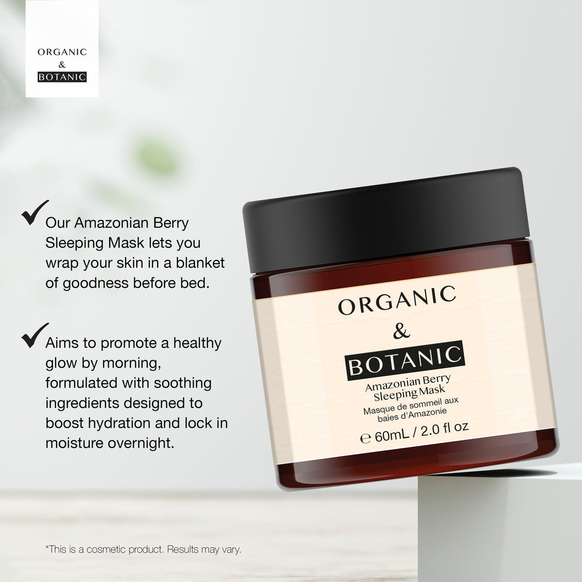 OB100 Organic & Botanic Amazonian Berry Sleeping Mask 60ml
