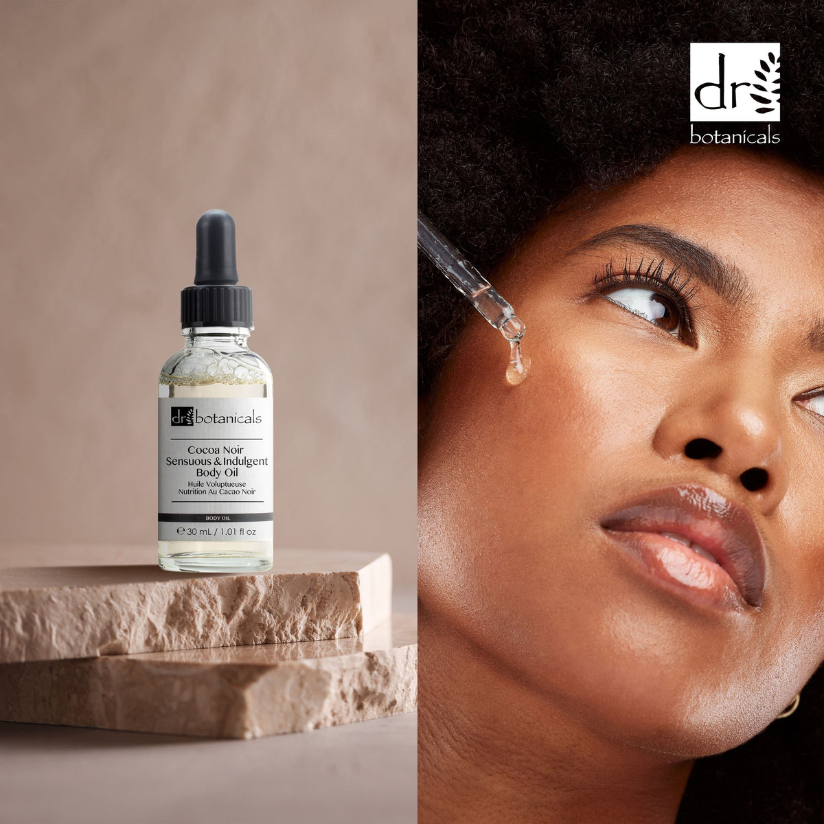PO2DB017 Dr Botanicals Cocoa Noir Sensuous & Indulgent Body Oil 30ml Twin Value Savings Pack