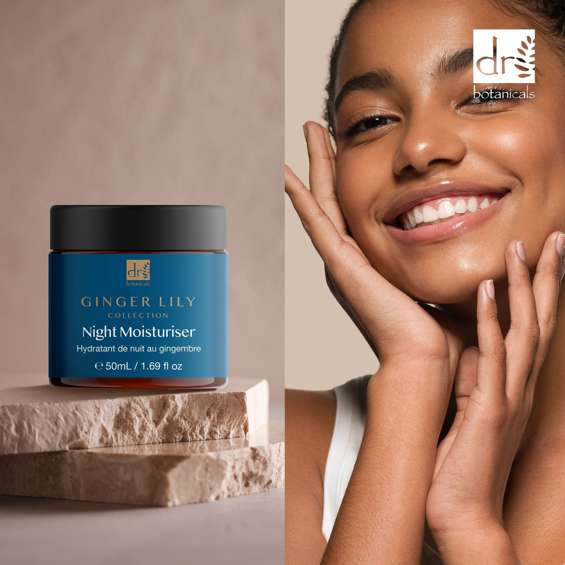 PO2DB272 Dr Botanicals Gingerlily Night Moisturiser 50ml Twin Value Savings Pack