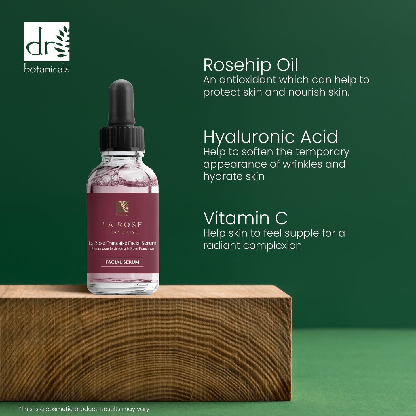 PO2DB314 Dr Botanicals La Rose Française Facial Serum 30ml Twin Value Savings Pack