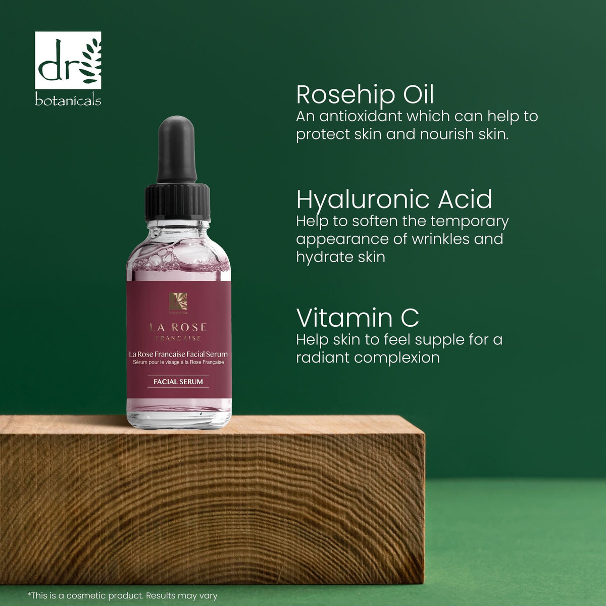 PO2DB314 Dr Botanicals La Rose Française Facial Serum 30ml Twin Value Savings Pack