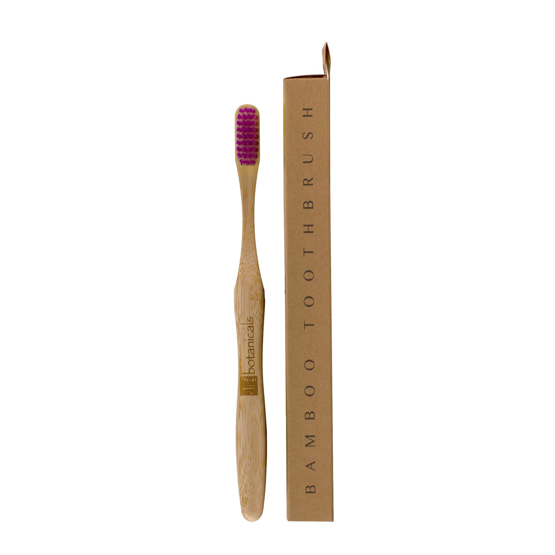 PO2DB348 Dr Botanicals Bamboo Toothbrush Purple Twin Value Savings Pack