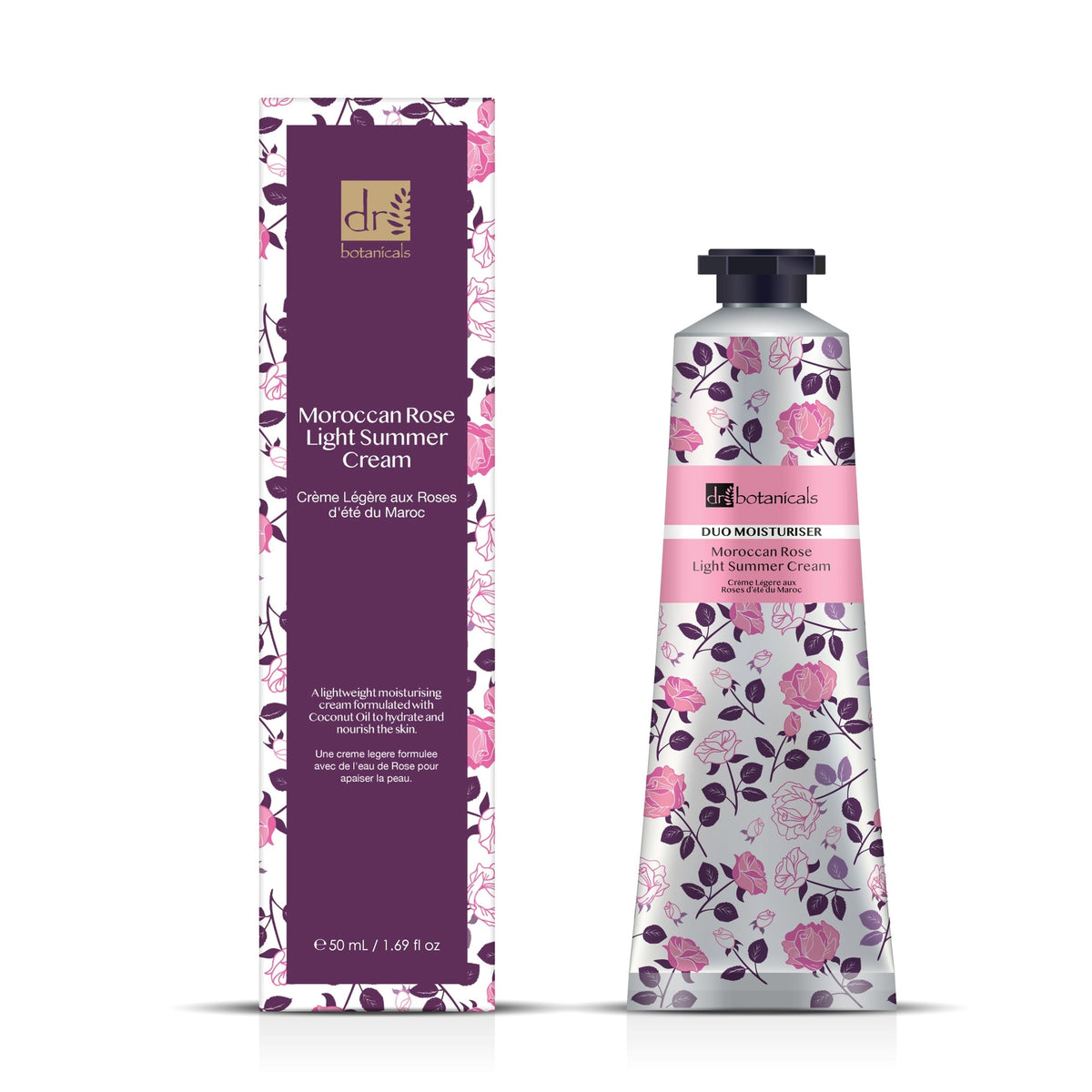 PO2DB365 Dr Botanicals Moroccan Rose Light Summer Cream 50ml Twin Value Savings Pack