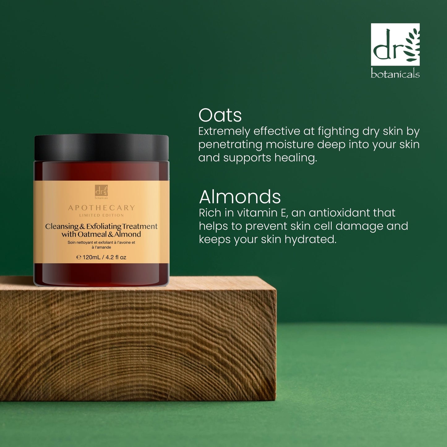PO2DB397 Dr Botanicals Cleansing & Exfoliating Treatment with Oatmeal & Almond 120ml Twin Value Savings Pack