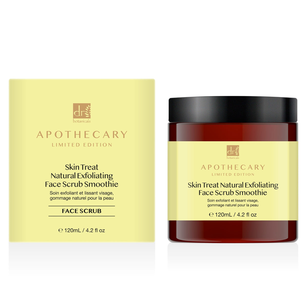 PO2DB402 Dr Botanicals Skin Treat Natural Exfoliating Face Scrub Smoothie 120ml Twin Value Savings Pack