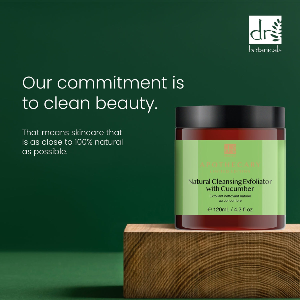 PO2DB416 Dr Botanicals Natural Cleansing Exfoliator with Cucumber 120ml Twin Value Savings Pack