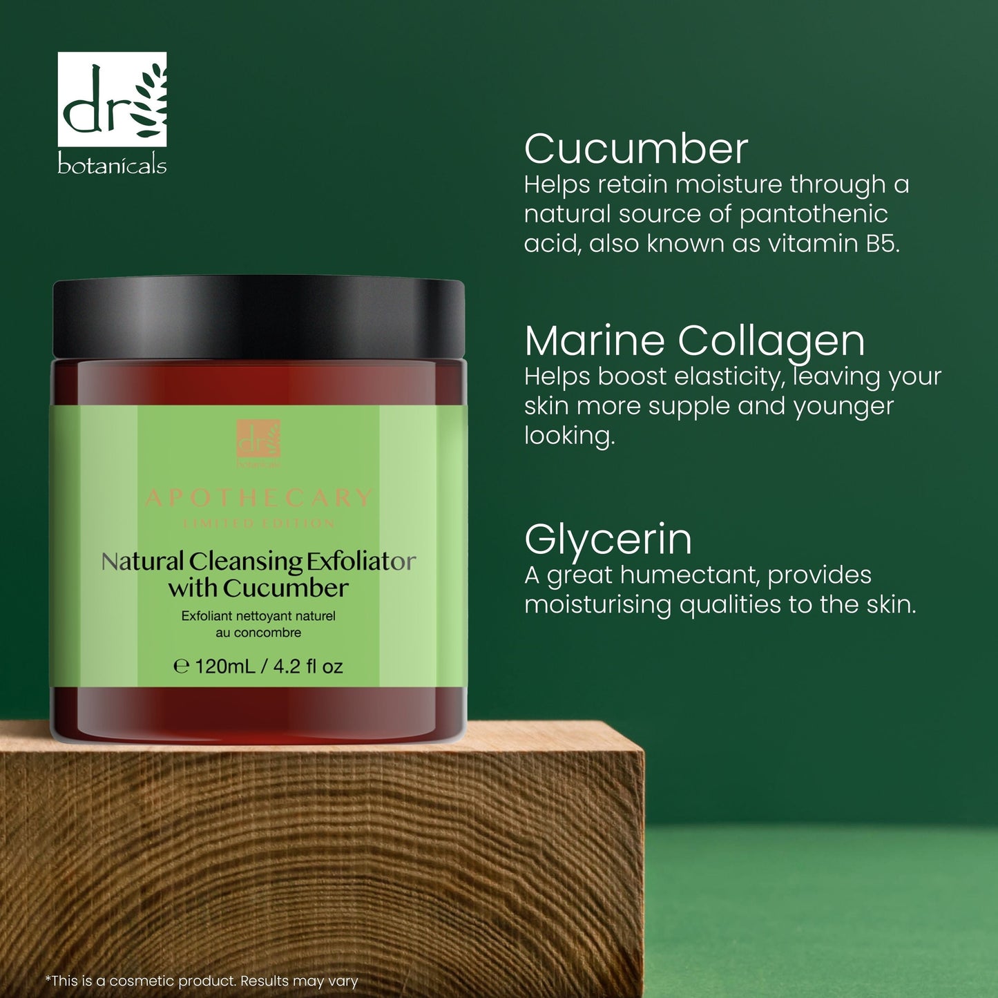 PO2DB416 Dr Botanicals Natural Cleansing Exfoliator with Cucumber 120ml Twin Value Savings Pack