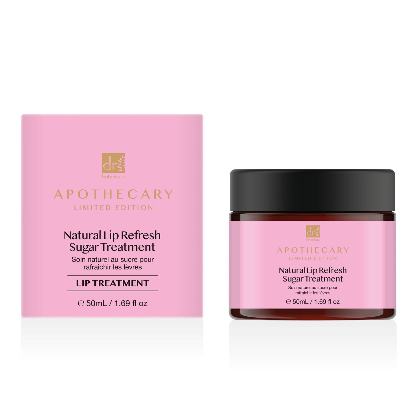 PO2DB417 Dr Botanicals Natural Lip Refresh Sugar Treatment 50ml Twin Value Savings Pack