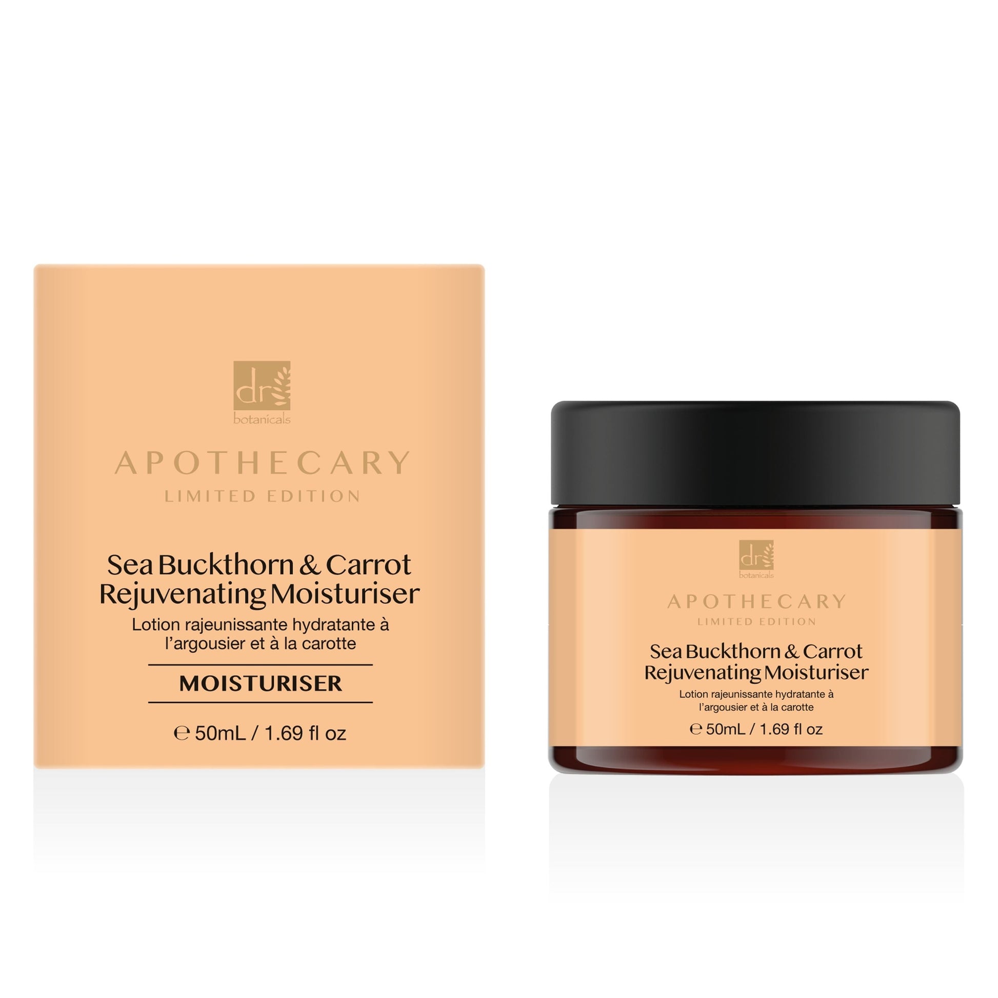 PO2DB418 Dr Botanicals Sea Buckthorn & Carrot Rejuvenating Moisturiser 50ml Twin Value Savings Pack