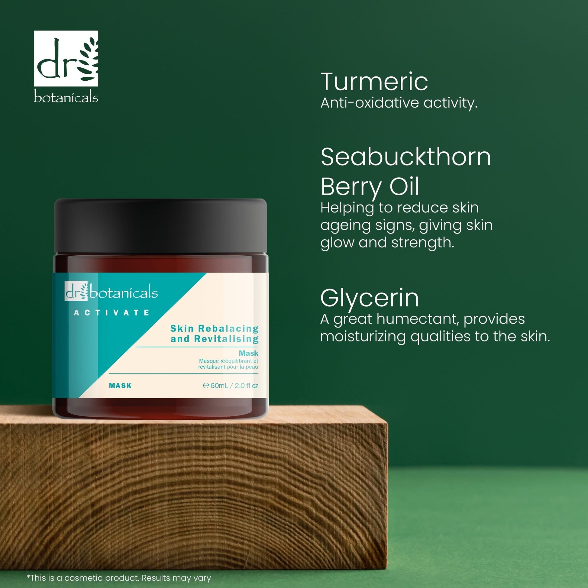 PO2DB439 Dr Botanicals Activate Skin Rebalancing & Revitalising Mask 60ml Twin Value Savings Pack
