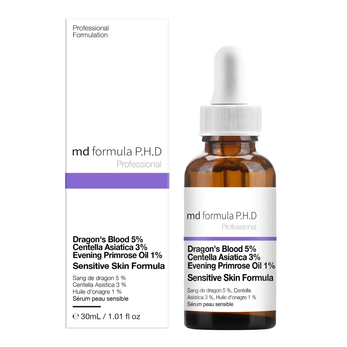 PO2MD030 MD Formula Sensitive Skin Serum Dragon's Blood 5%, Centella Asiatica 3%, Evening Primrose Oil 1% 30ml Twin Value Savings Pack
