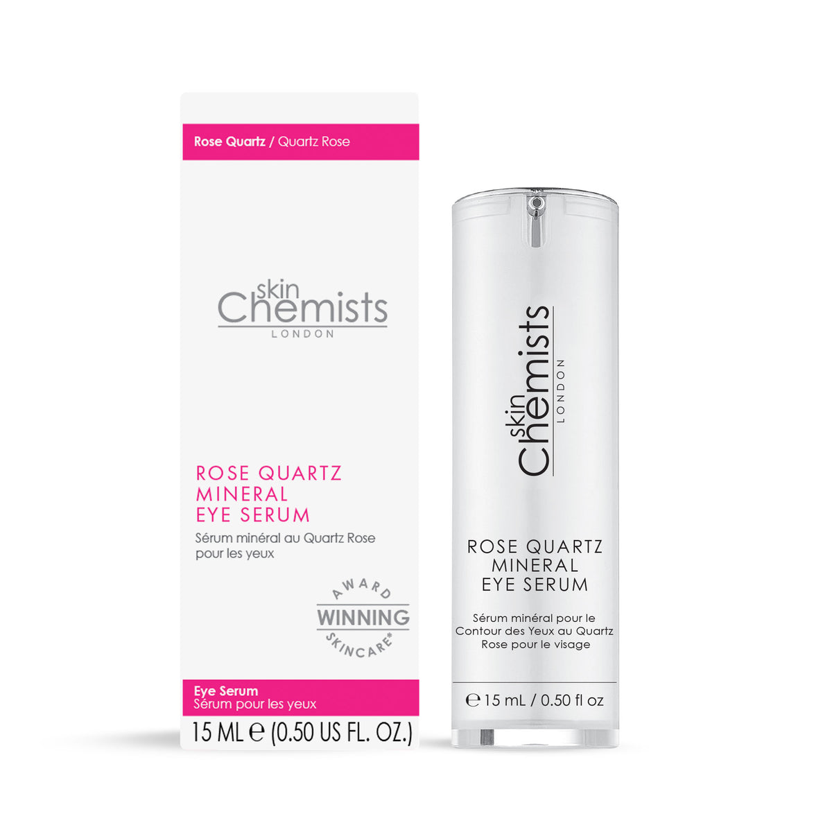 PO2RSC024 skinChemists Rose Quartz Mineral Eye Serum 15ml Twin Value Savings Pack