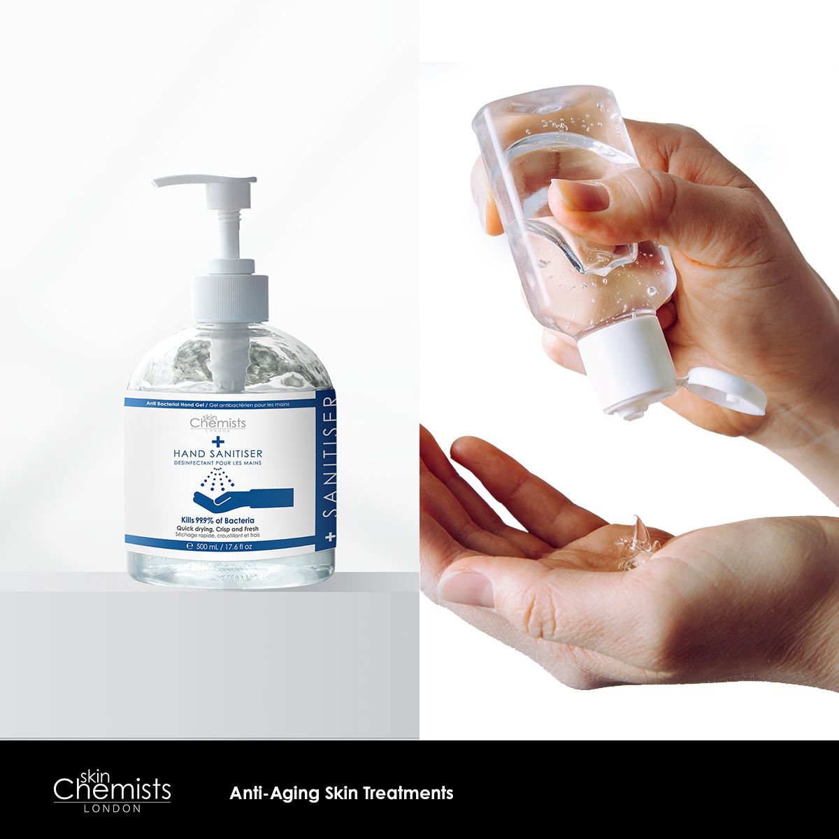 PO2SC362 skinChemists Hand Sanitiser 500ml Twin Value Savings Pack