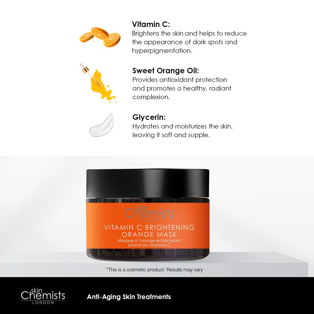 PO2SC444 skinChemists Vitamin C Brightening Orange Mask 50ml Twin Value Savings Pack
