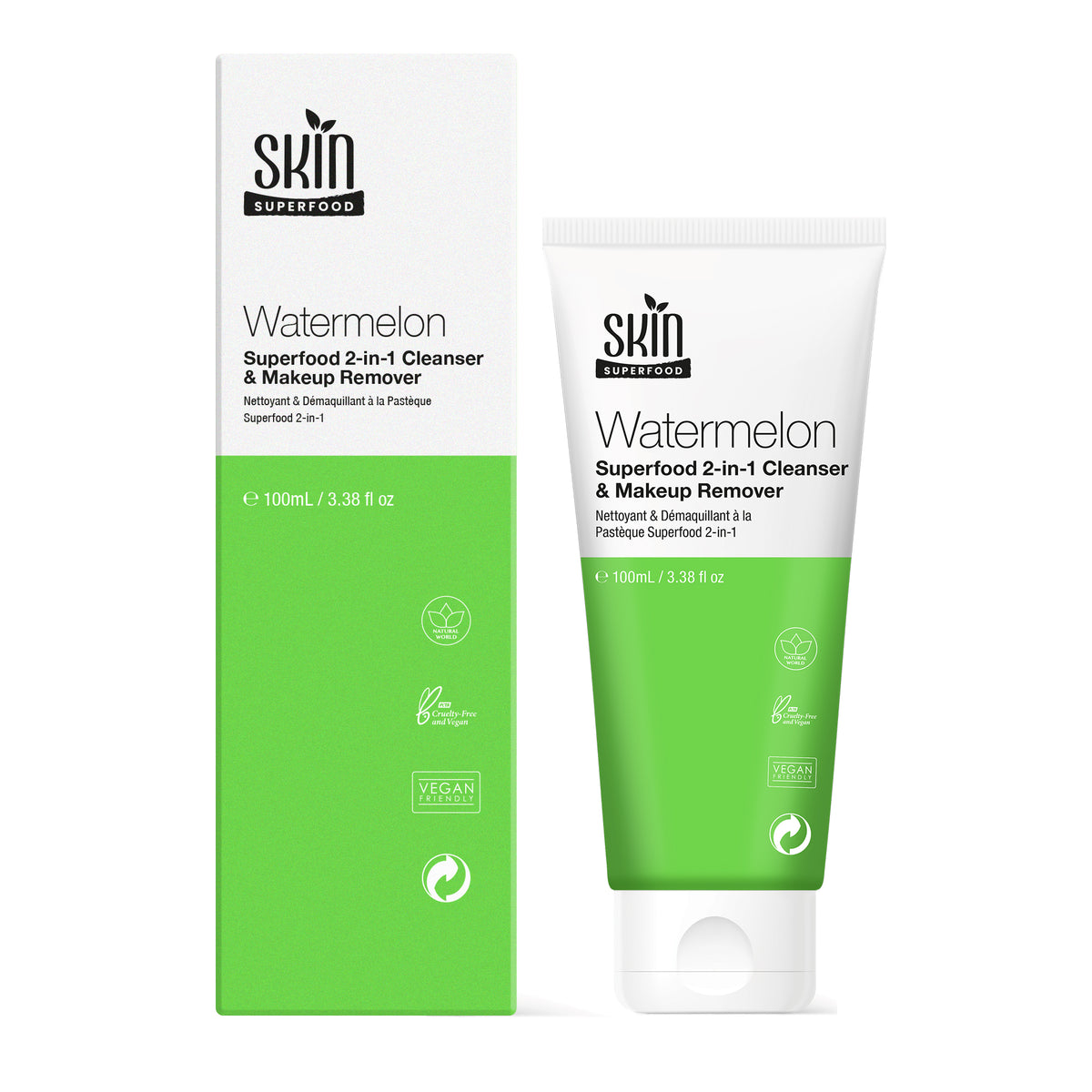 PO2SF002 Skin Superfood Watermelon Superfood 2-in-1 Cleanser & Makeup Remover 100ml Twin Value Savings Pack