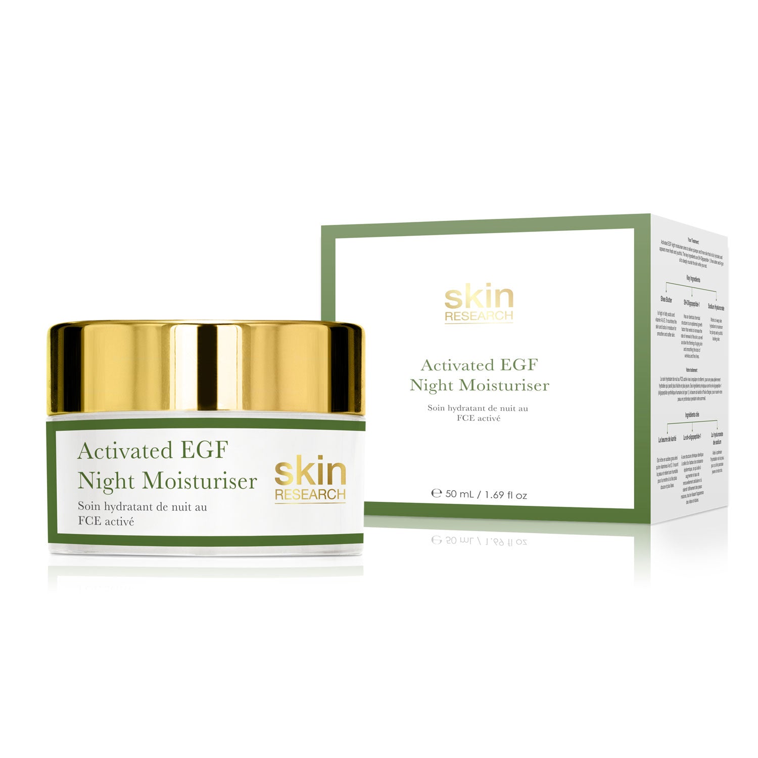 PO2SR007 Skin Research Activated EGF Night Moisturiser 50ml Twin Value Savings Pack