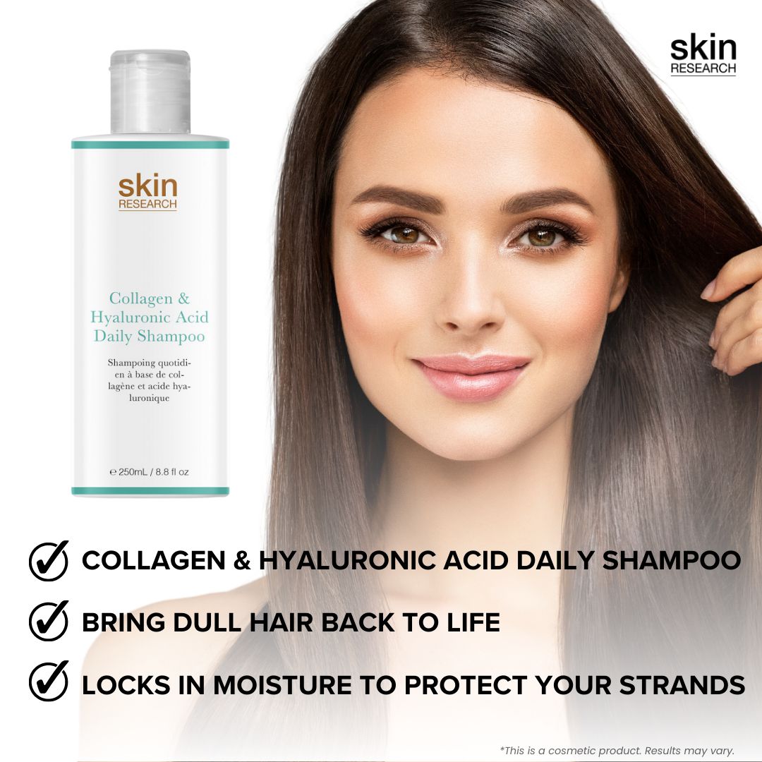 PO2SR070 Skin Research Collagen & Hyaluronic Acid Daily Shampoo 250ml Twin Value Savings Pack