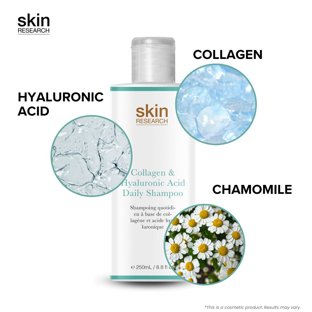 PO2SR070 Skin Research Collagen & Hyaluronic Acid Daily Shampoo 250ml Twin Value Savings Pack