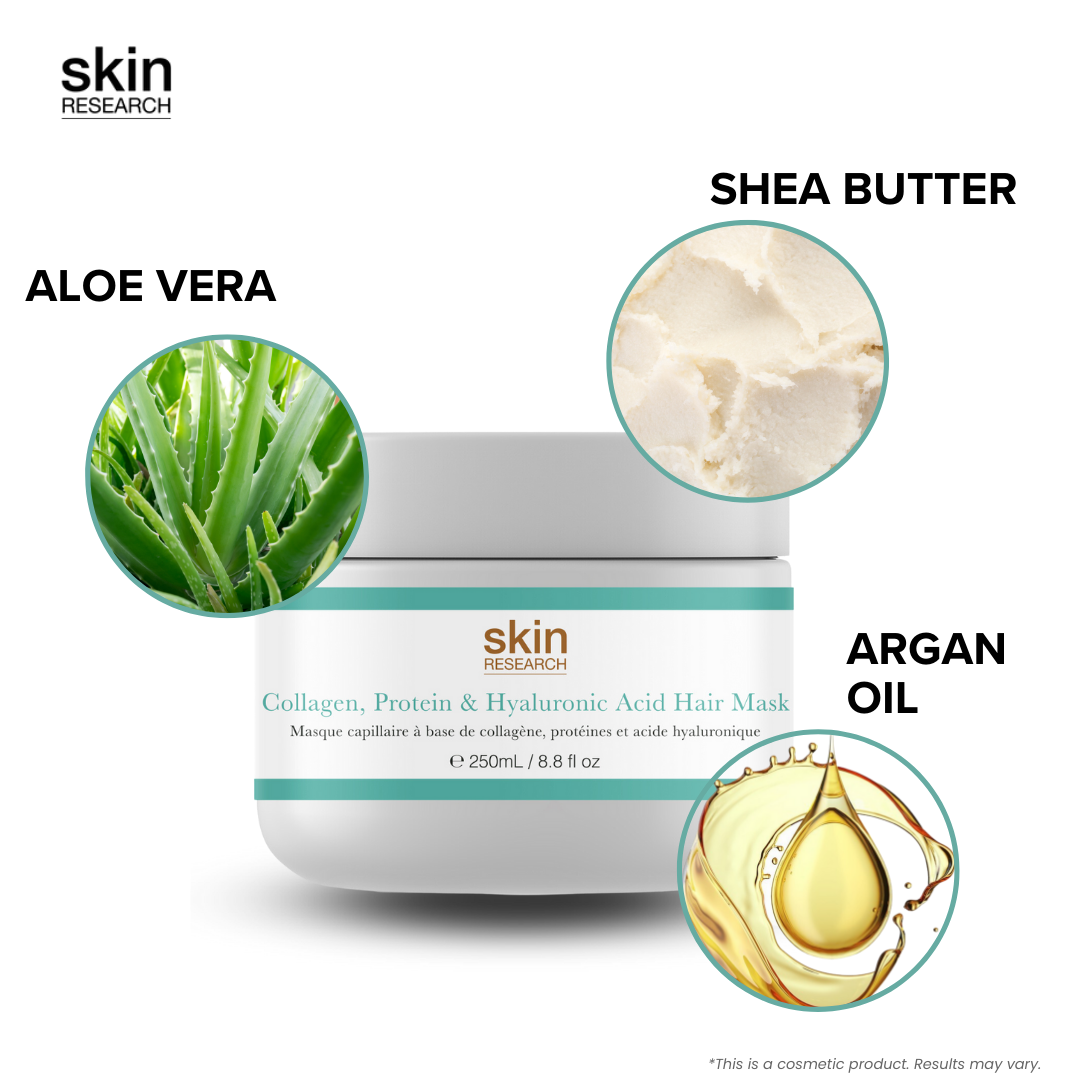 PO2SR072 Skin Research Collagen, Protein & Hyaluronic Acid Hair Mask 250ml Twin Value Savings Pack