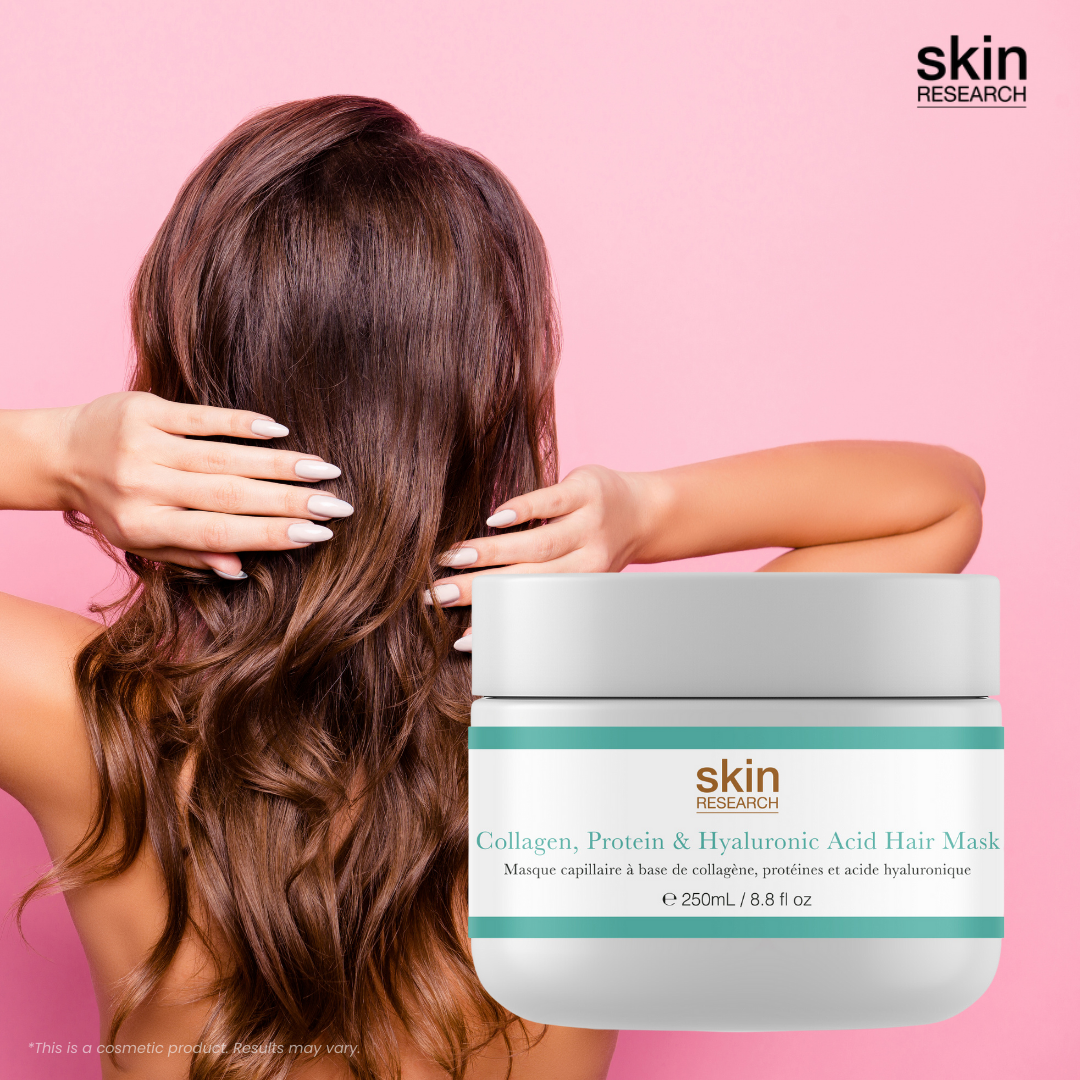 PO2SR072 Skin Research Collagen, Protein & Hyaluronic Acid Hair Mask 250ml Twin Value Savings Pack