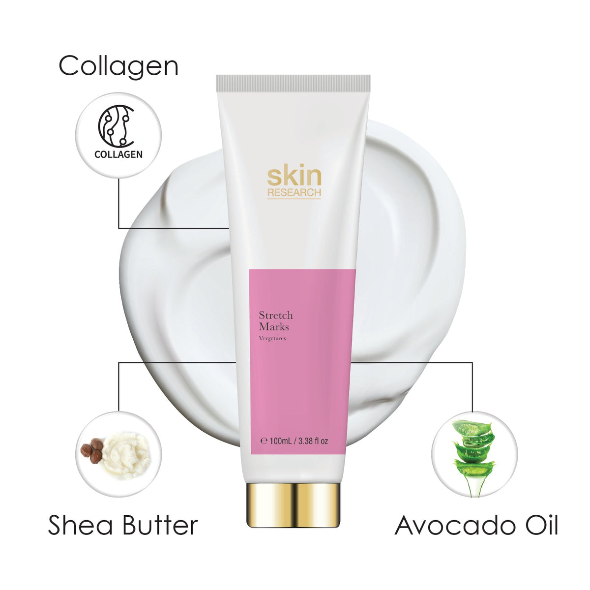 PO2SR105 Skin Research Stretch Marks Cream 100ml Twin Value Savings Pack