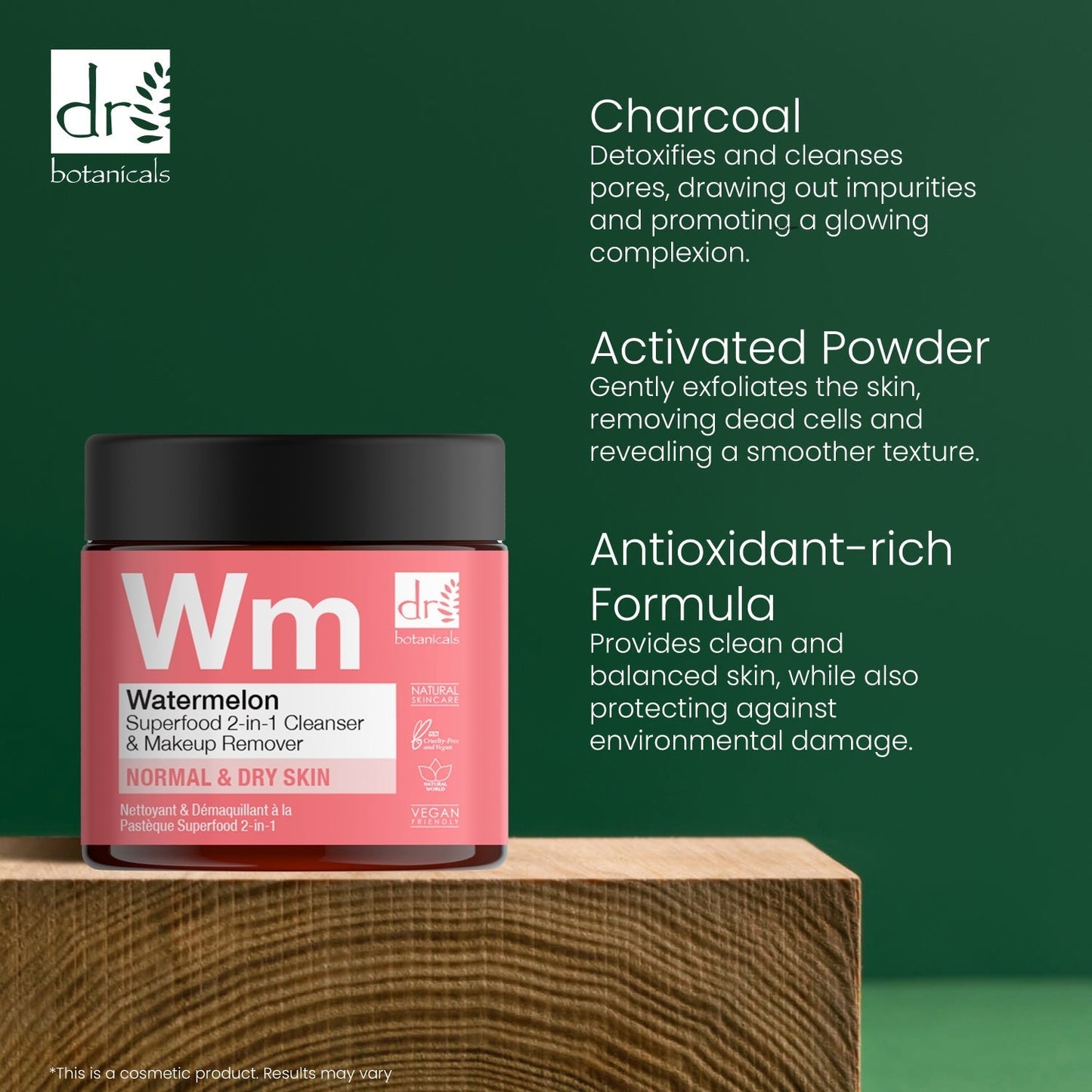 RDB091 Dr Botanicals Watermelon Superfood 2-In-1 Cleanser & Makeup Remover 60ml