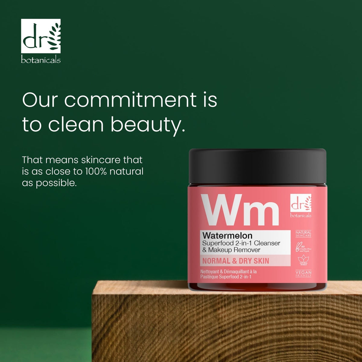 RDB091 Dr Botanicals Watermelon Superfood 2-In-1 Cleanser & Makeup Remover 60ml