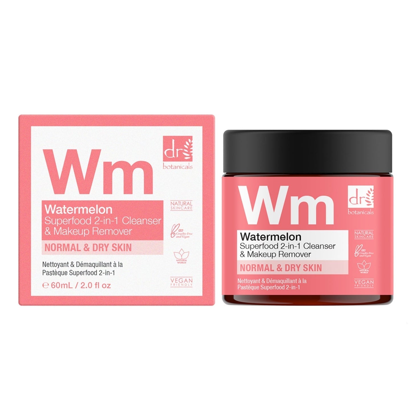 RDB091 Dr Botanicals Watermelon Superfood 2-In-1 Cleanser & Makeup Remover 60ml