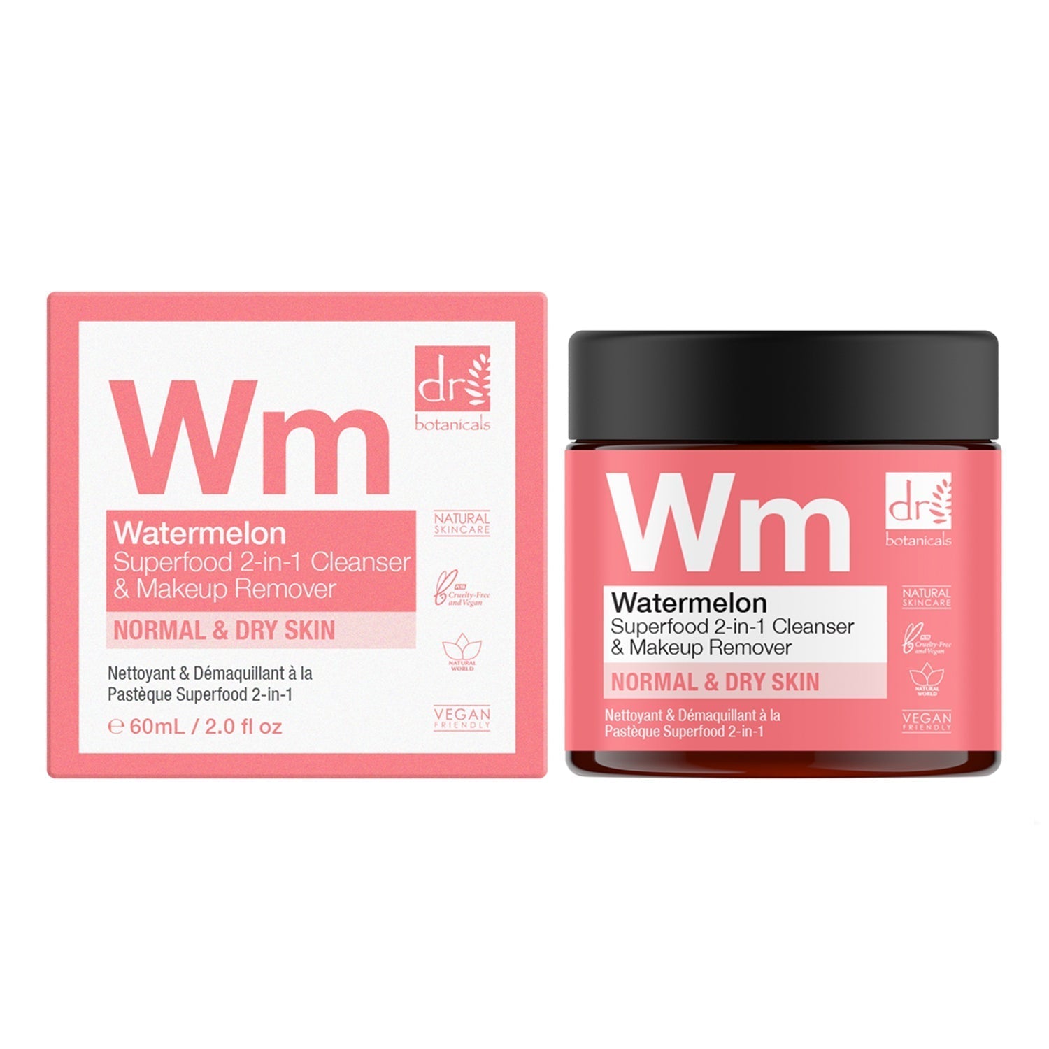 RDB091 Dr Botanicals Watermelon Superfood 2-In-1 Cleanser & Makeup Remover 60ml