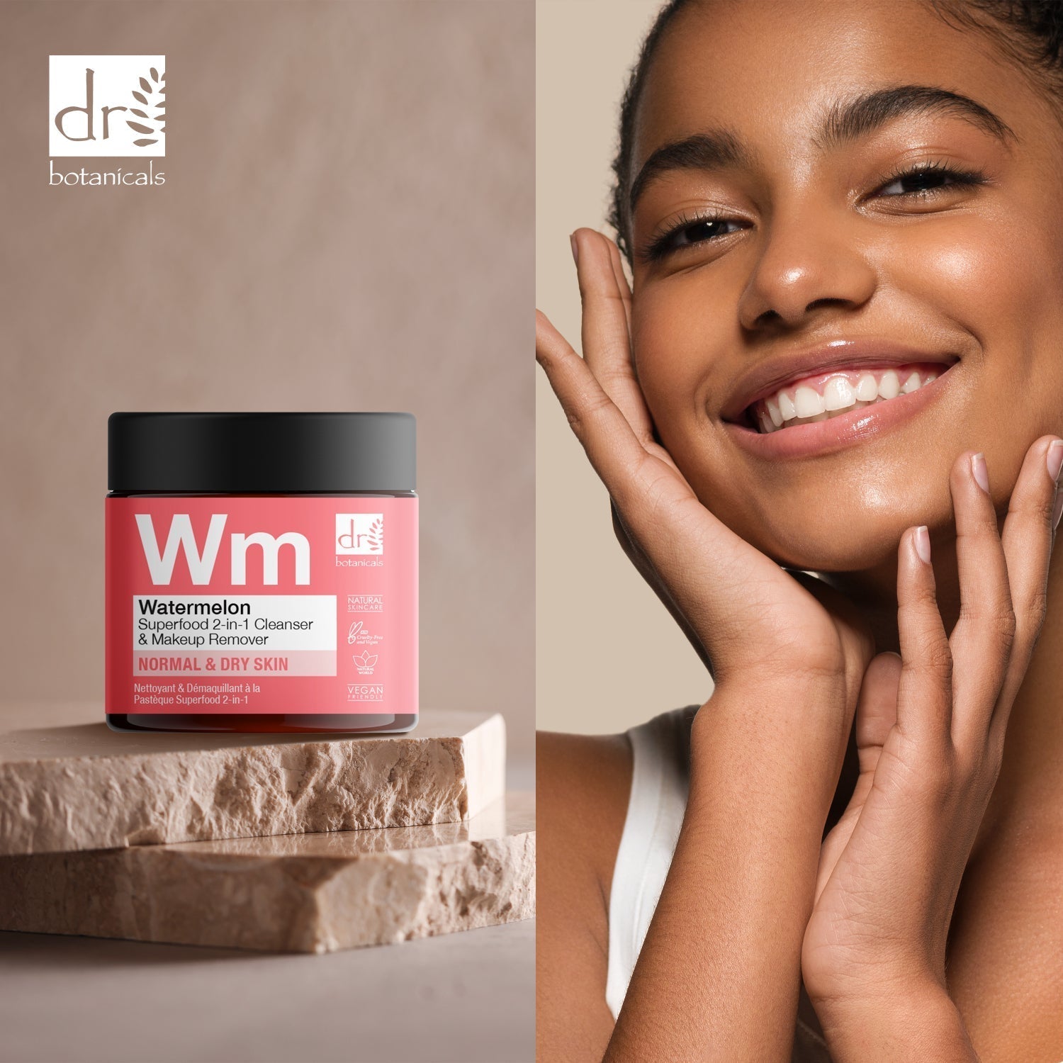 RDB091 Dr Botanicals Watermelon Superfood 2-In-1 Cleanser & Makeup Remover 60ml